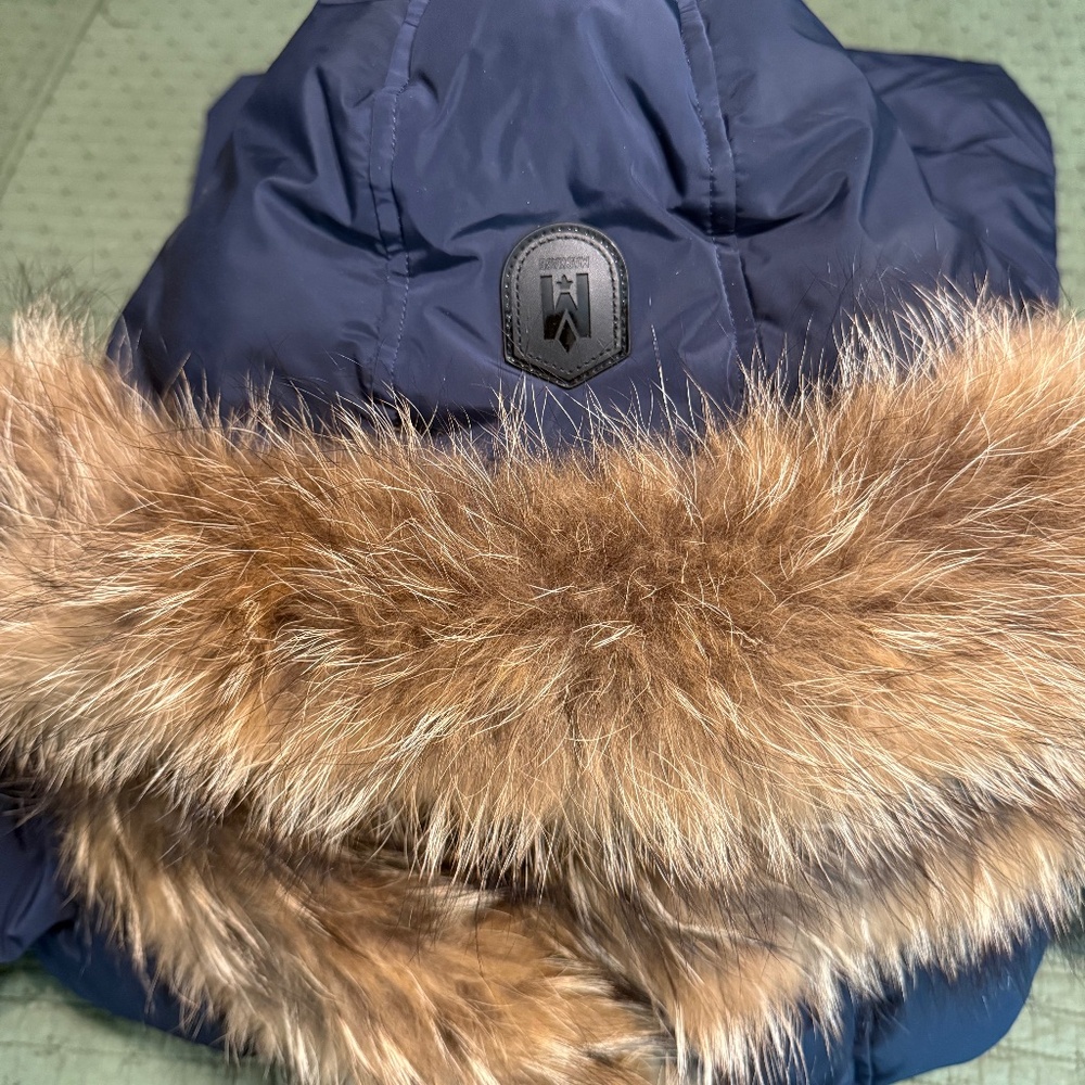 Navy Mackage long down jacket in Small